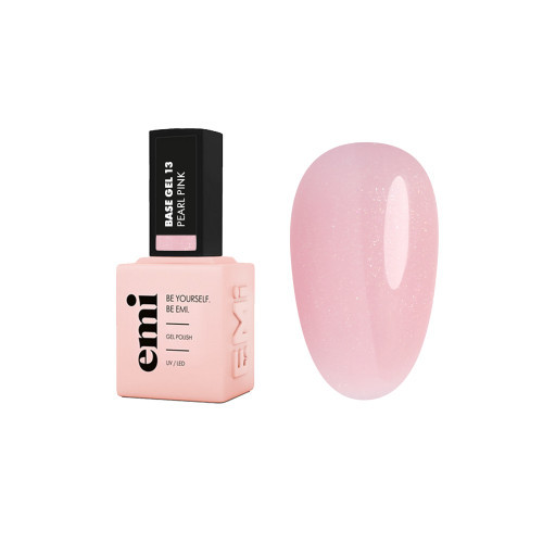 E.Mi Base Gel Pearl Pink Gelinio lako pagrindas, 13 Pearl Pink