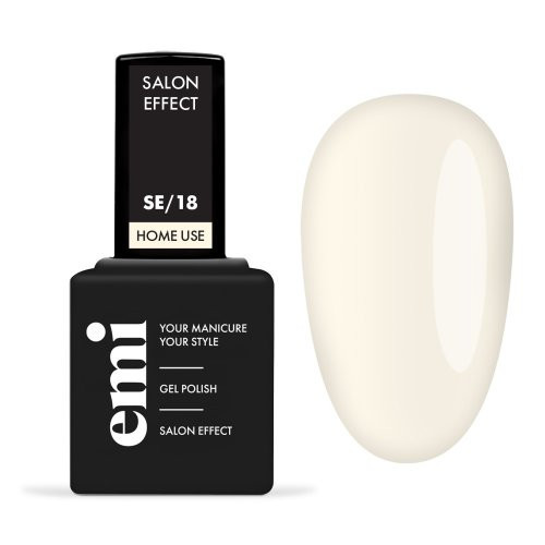 E.Mi E.MiLac Salon Effect Gel Nail Polish Gelinis nagų lakas, 18 Milk White