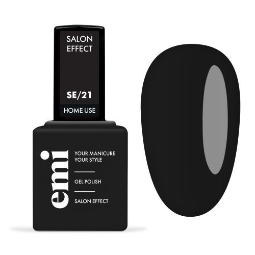 E.Mi E.MiLac Salon Effect Gel Nail Polish Gelinis nagų lakas, 21 Black