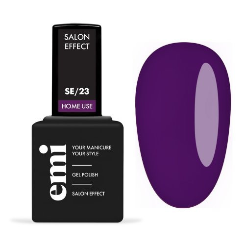 E.Mi E.MiLac Salon Effect Gel Nail Polish Gelinis nagų lakas, 23 Dark Violet