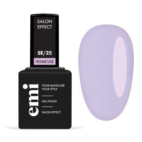 E.Mi E.MiLac Salon Effect Gel Nail Polish Gelinis nagų lakas, 25 Extra Light Violet