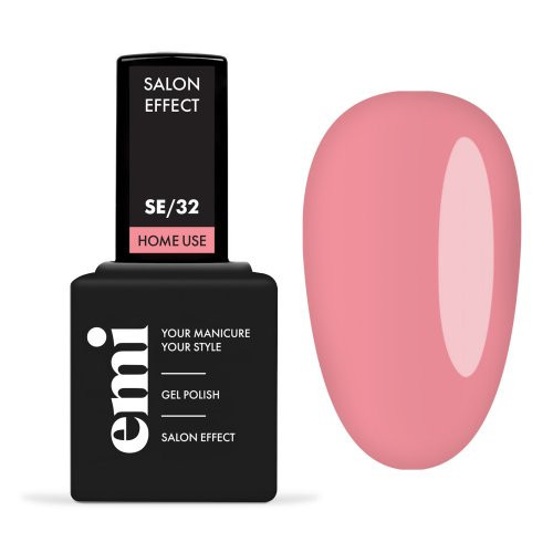 E.Mi E.MiLac Salon Effect Gel Nail Polish Gelinis nagų lakas, 32 Juicy Pink