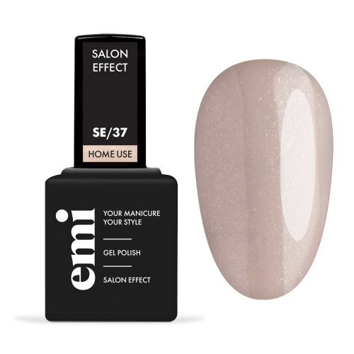 E.Mi E.MiLac Salon Effect Gel Nail Polish Gelinis nagų lakas, 37 Beige with Glitter