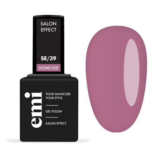 E.Mi E.MiLac Salon Effect Gel Nail Polish Gelinis nagų lakas, 39 Dark Pink