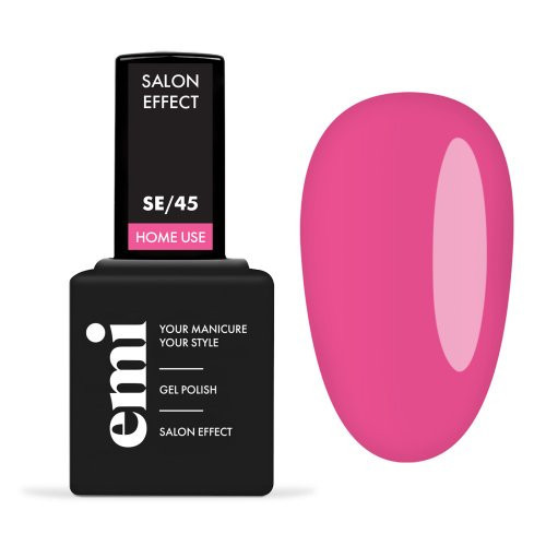 E.Mi E.MiLac Salon Effect Gel Nail Polish Gelinis nagų lakas, 45 Bright Pink