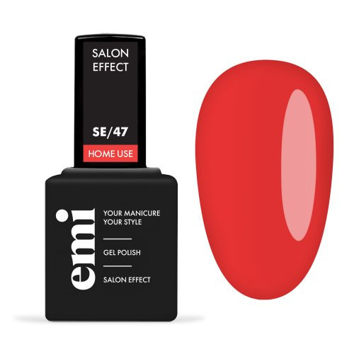 E.Mi E.MiLac Salon Effect Gel Nail Polish Gelinis nagų lakas, 47 Scarlet Red