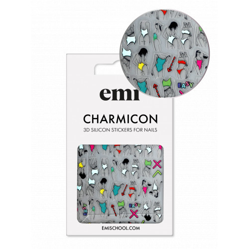 E.Mi Charmicon Silicone Stickers Lipdukai nagams, #208 Easy-breezy