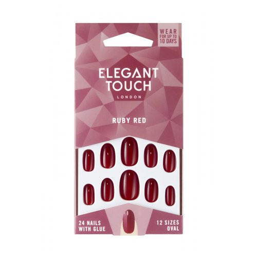 Elegant Touch Colour Nails- Oval Priklijuojami dirbtiniai nagai, Ruby Red*