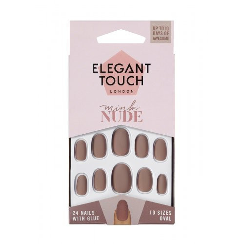 Elegant Touch Colour Nails- Oval Priklijuojami dirbtiniai nagai, Mink*