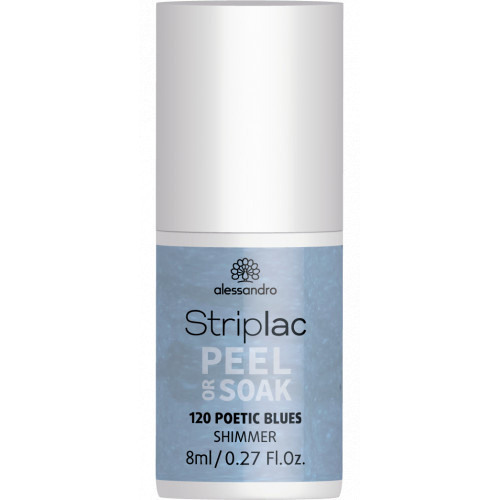 Alessandro Striplac Peel Or Soak Nagų lakas, 120 Poetic Blues - Shimmer