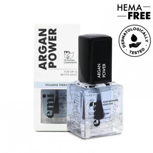E.Mi Argan Power Nails Vitamin Therap Stipriklis sausiems ir lūžinėjantiems nagams, 9ml