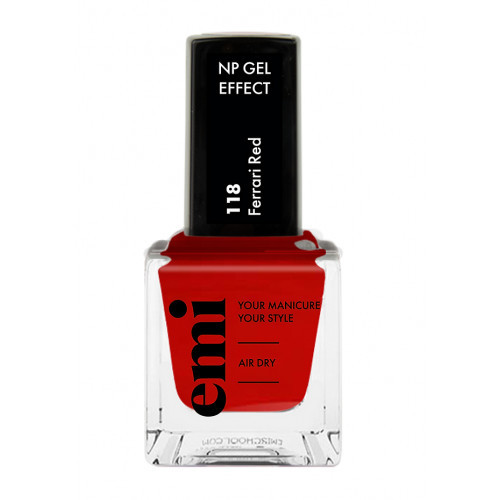 E.Mi Nail Polish Gel Effect Nagų lakas, Ferrari Red