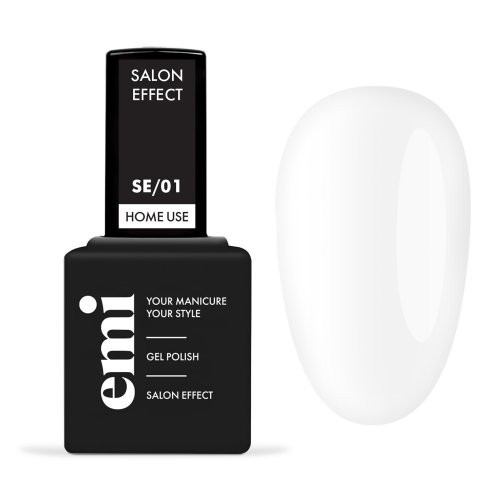E.Mi E.MiLac Salon Effect Gel Nail Polish Gelinis nagų lakas, #01 White