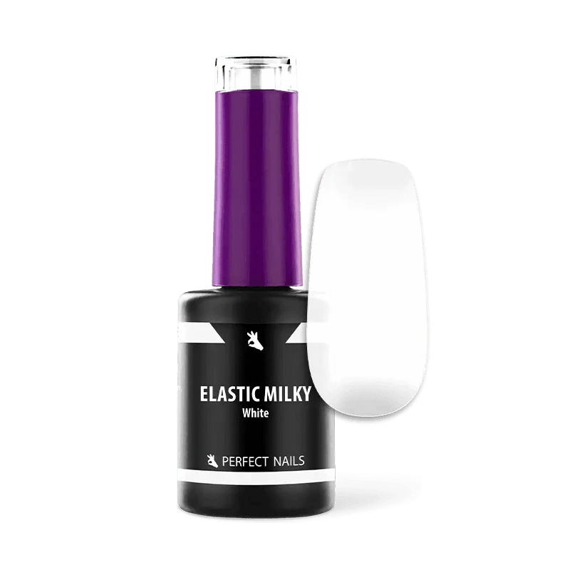 PERFECT NAILS Elastic Milky guminis bazės pagrindas MILKY WHITE, 8 ml.