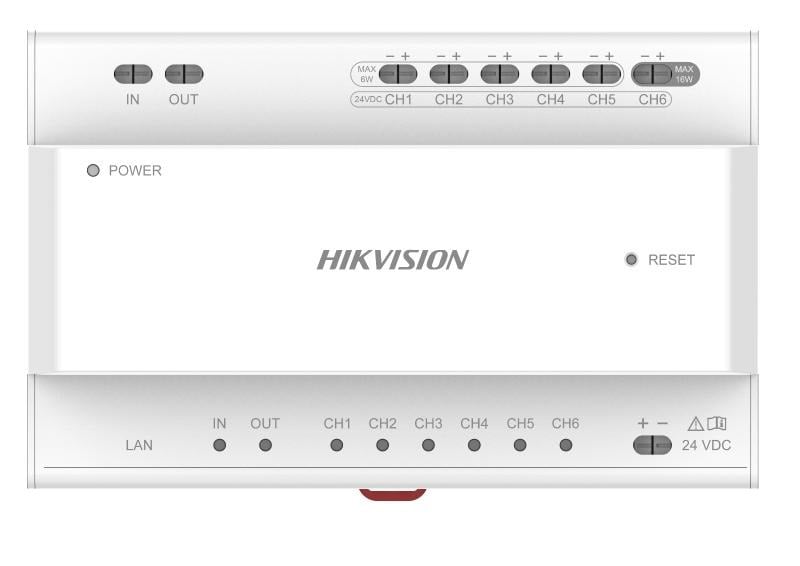 Dviejų laidų vaizdo/garso skirstytuvas Hikvision DS-KAD706Y-P