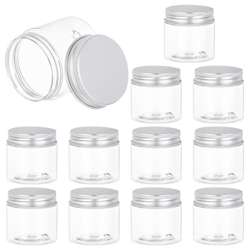 12 vnt. 60 ml plastikiniai skaidrūs indeliai
