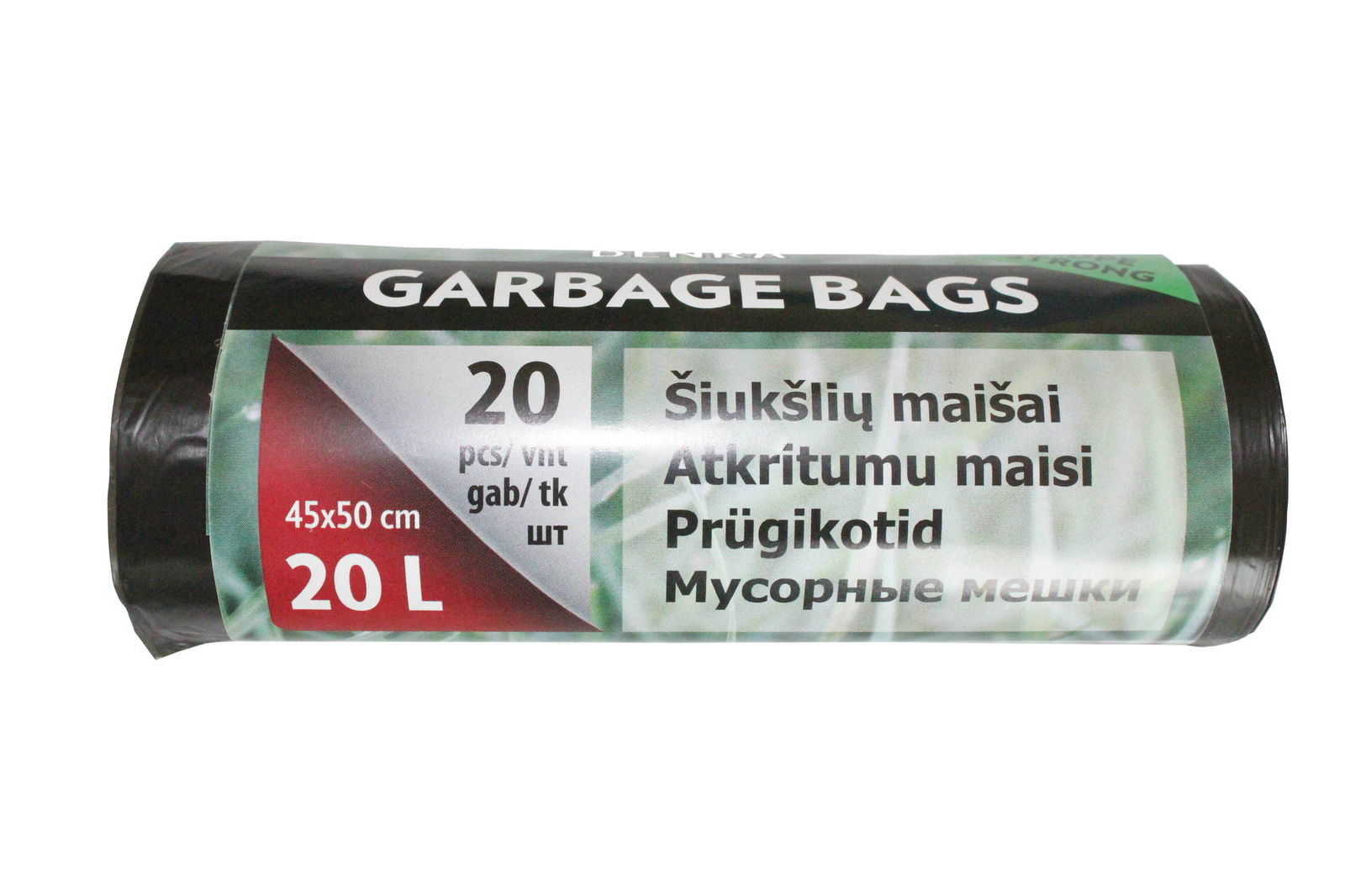 Šiukšlių maišai, juodos sp., 6 mikr., 20 l, 20 vnt.