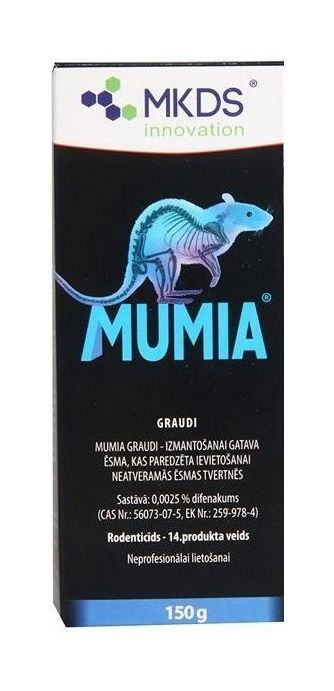 Graužikų nuodai MUMIA, grūdais, 150 g