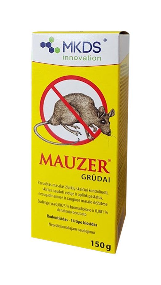 Graužikų nuodai MAUZER, grūdais, 150 g