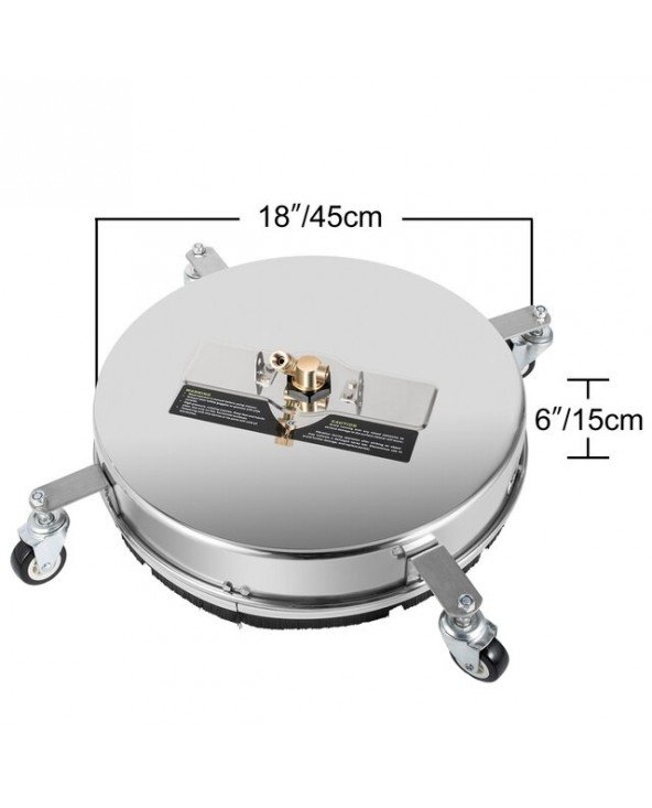 VEVOR 16 18 colių paviršiaus valiklis, dvigubas sukamasis svirtis 4000PSI 1/4" QC nerūdijančio plieno slėginė plovimo mašina