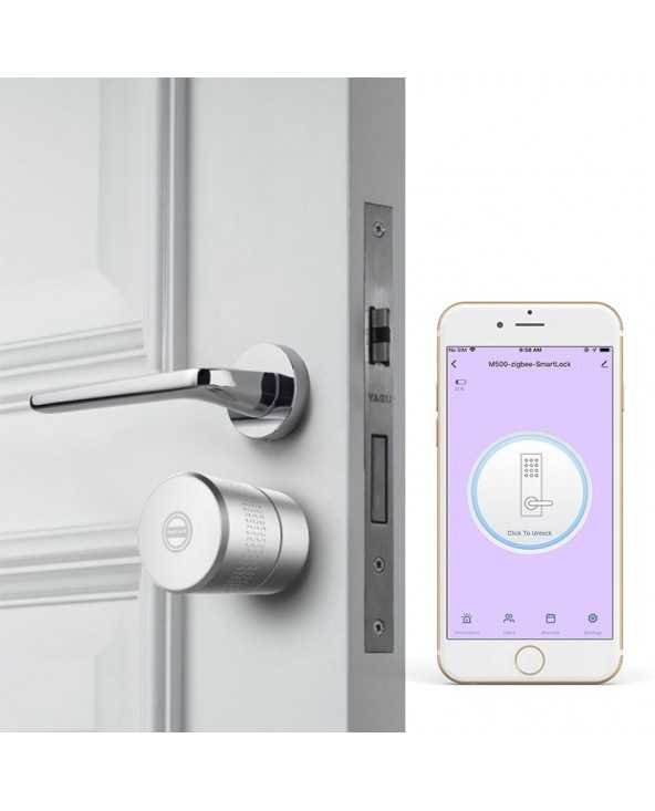 Zemismart Tuya Zigbee „Smart Lock Core“ cilindro intelektualioji saugos durų spynos šifravimas su raktais Darbas su „Smart Life“