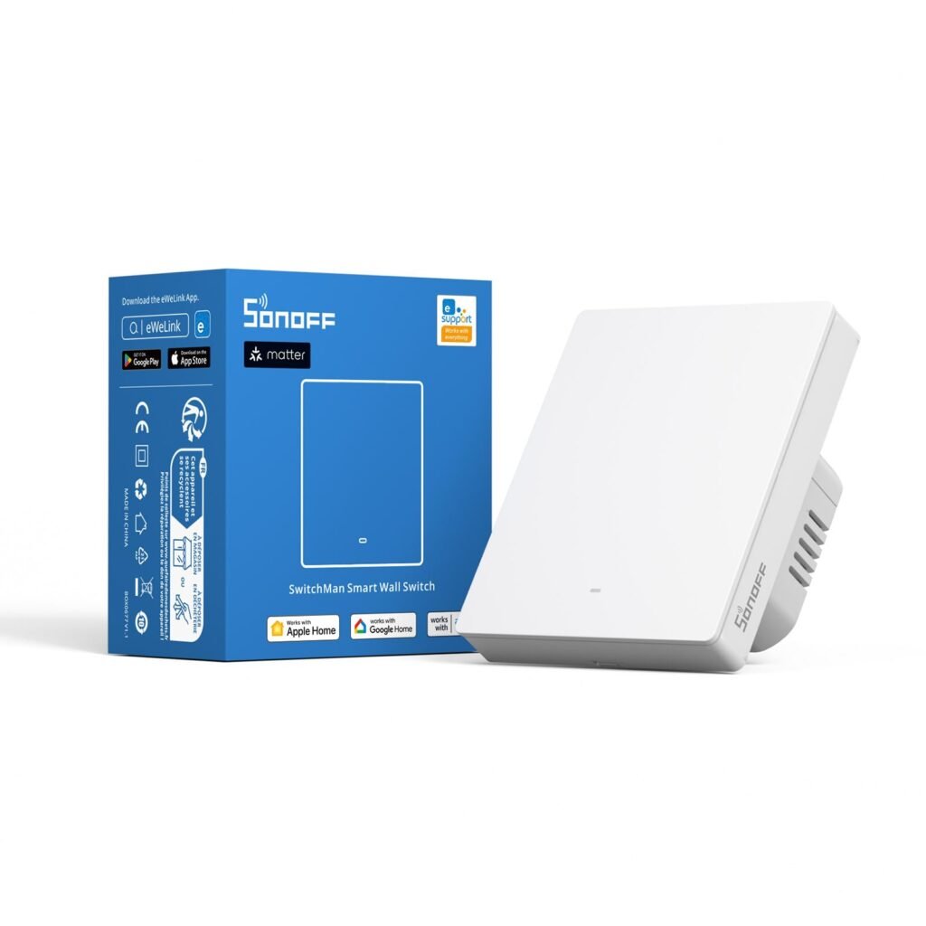 Išmanusis WiFi šviesos jungiklis "Matter & Alexa“ ir „Google Home“ A