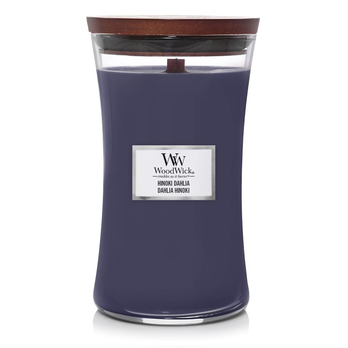 WOODWICK LARGE HOURGLASS HINOKI DAHLIA, žvakė, 609g