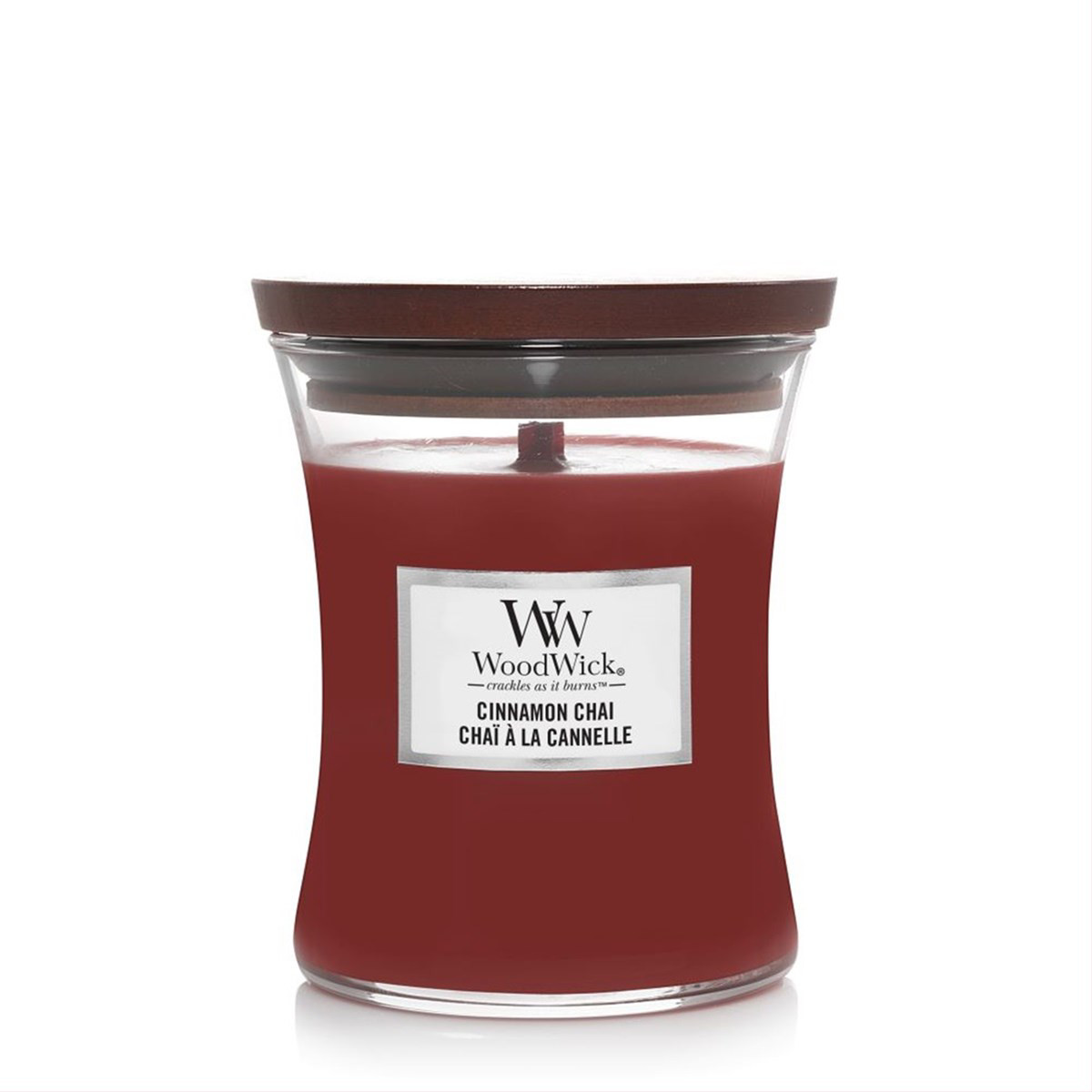 WOODWICK MEDIUM HOURGLASS CINNAMON CHAI, žvakė, 275g