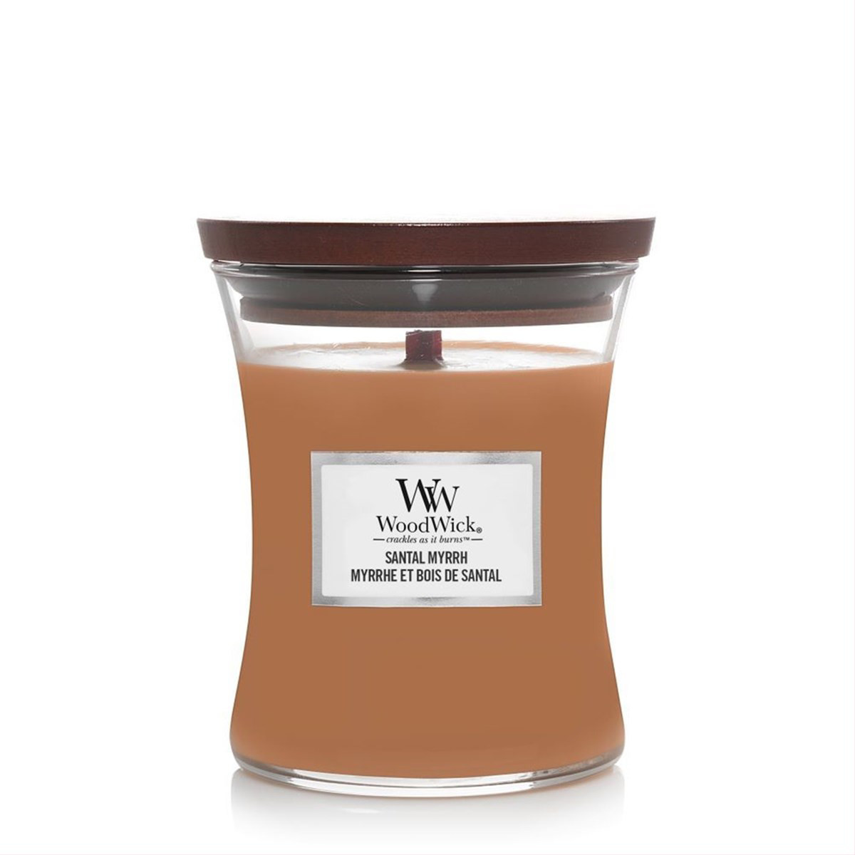 WOODWICK MEDIUM HOURGLASS SANTAL MYRRH, žvakė, 275g