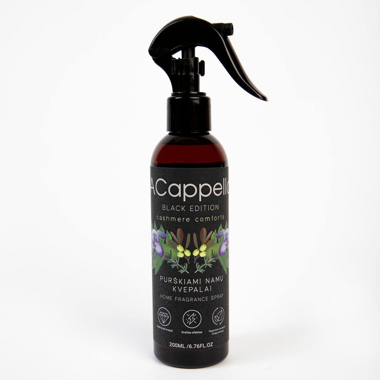 ACAPPELLA Black Edition purškiami namų kvepalai, Cashmere Comforts, 200 ml