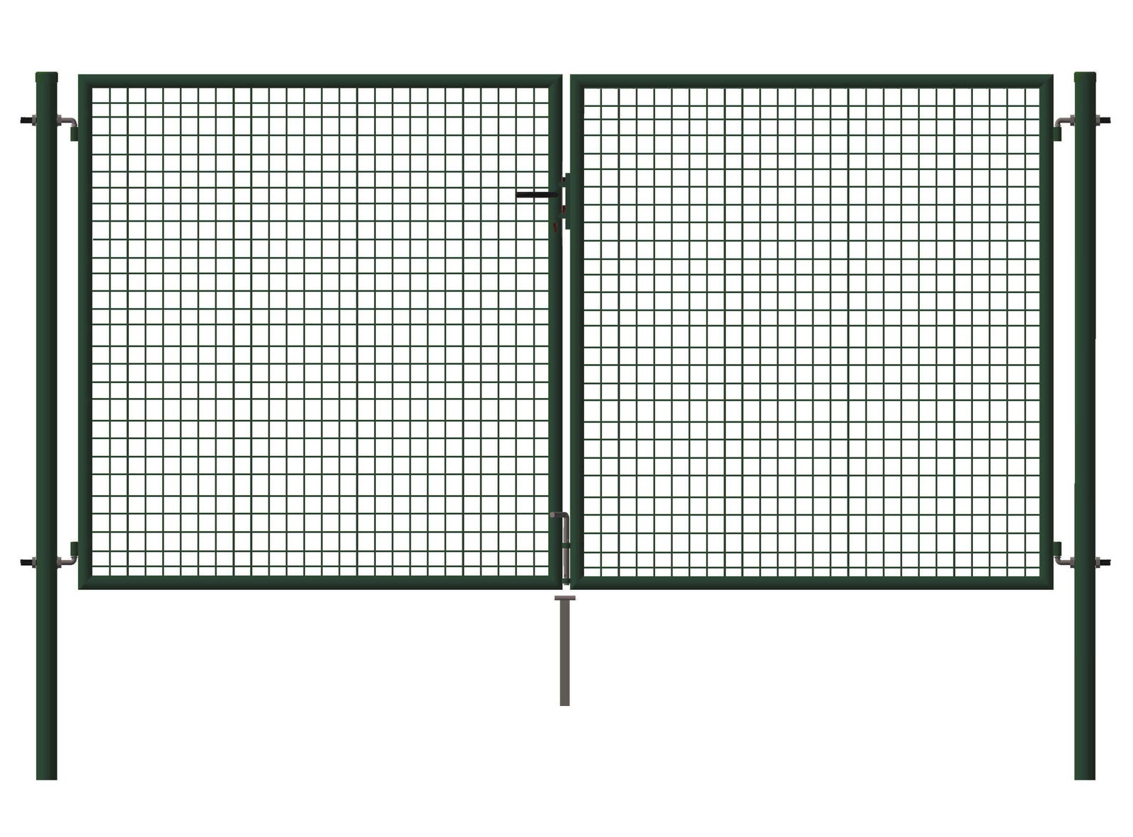 Dvigubi vartai, karštai cinkuoti Comfort, žalios sp., 1250 x 4000 mm
