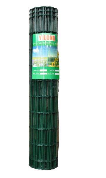 Tvoros tinklas EUROFENCE, virintas, PVC, žalios sp., 100 x 50 x 2,1 mm x 1,8 x 25 m