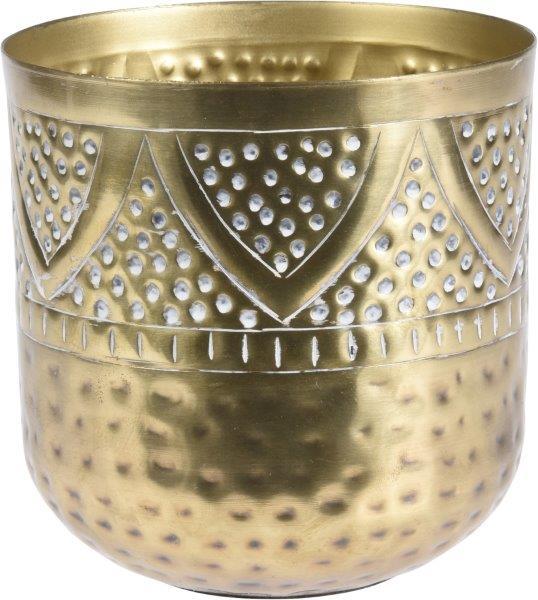 Metalinė vaza GOLD, 14 x 14 cm