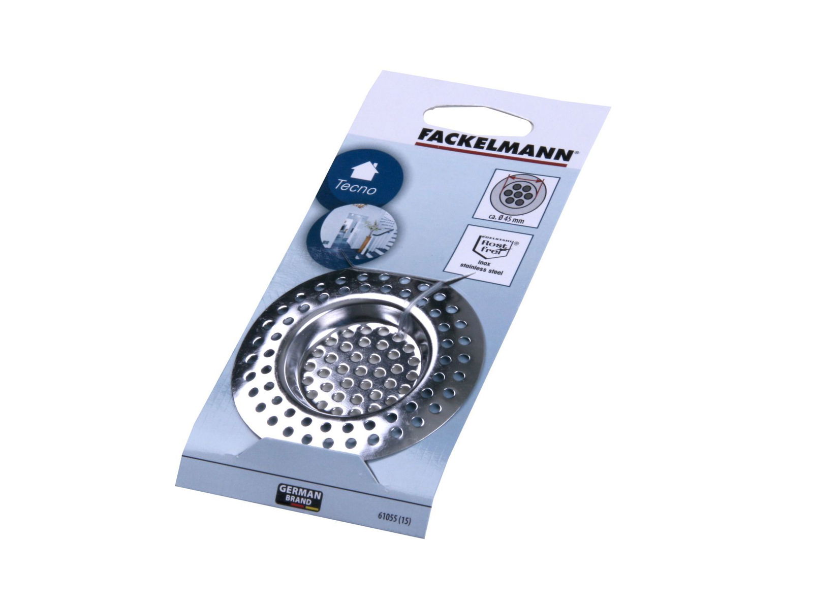 Kriauklės filtras FACKELMANN, metalinis, 7,5 cm, sidabro sp.