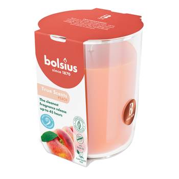 Kvepianti žvakė stikliniame indelyje PEACH, 9,7 x 8,5 cm