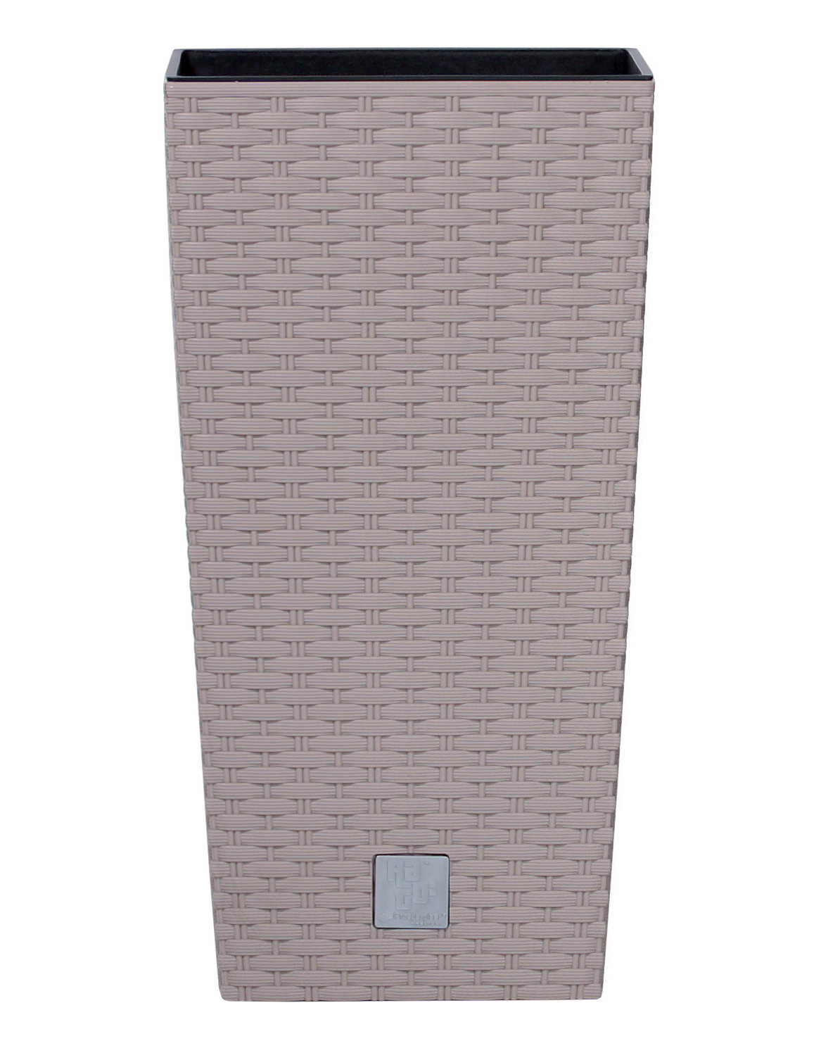Plastikinis vazonas RATO SQUARE, su įdėklu, smėlio sp., 26,5 x 26,5 x 50 cm