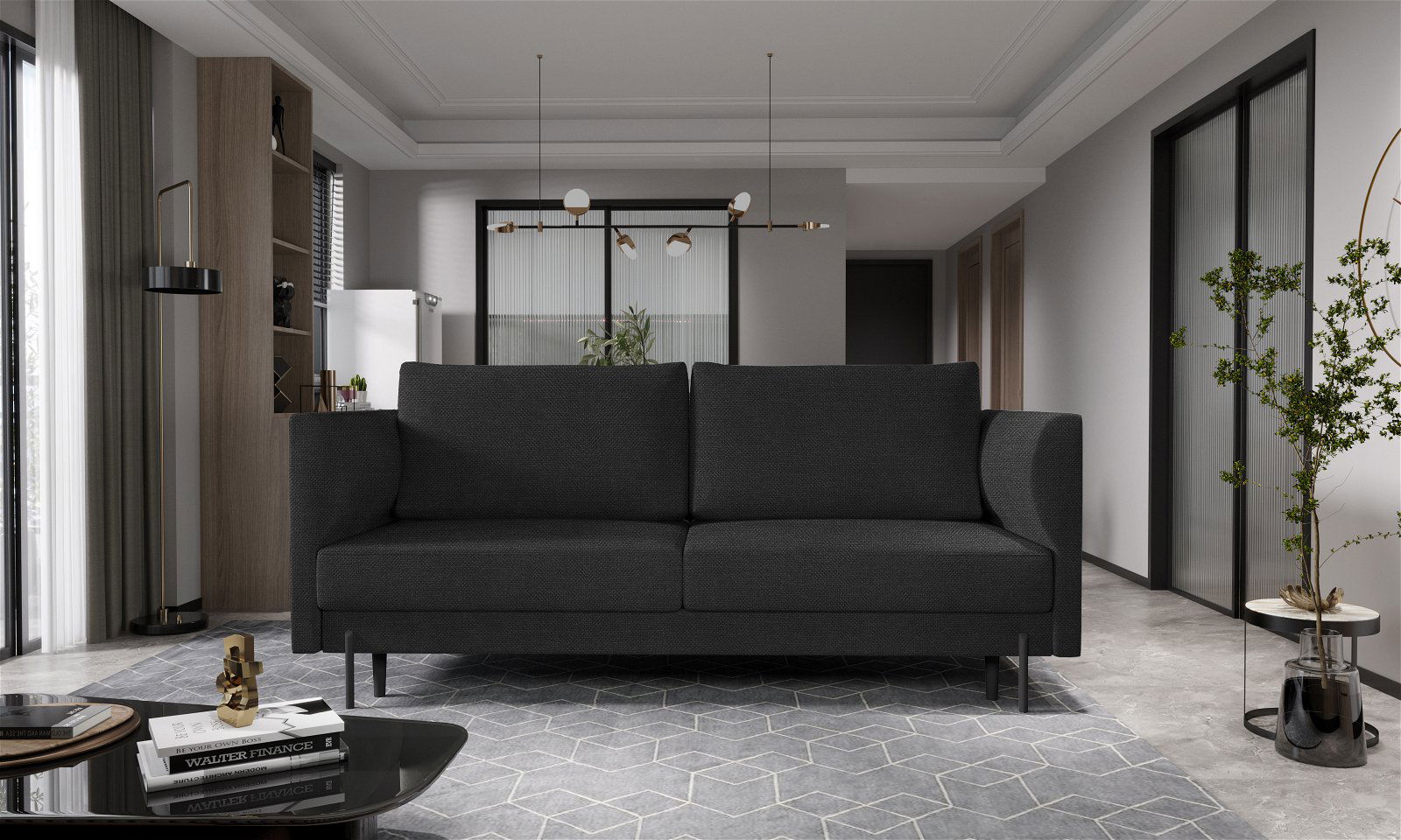 Sofa Revi, juoda