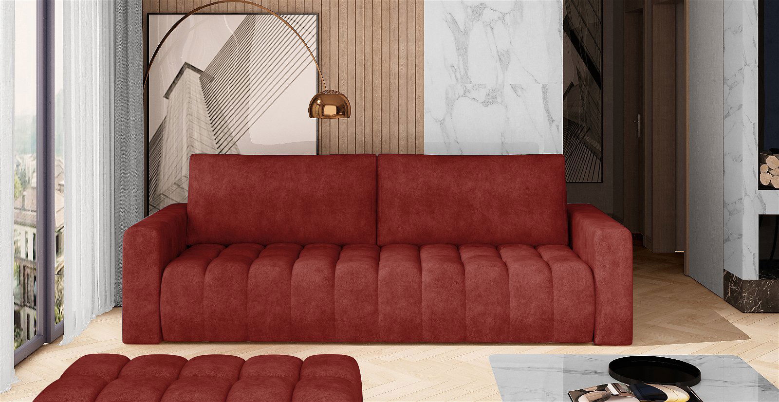 Sofa Lazaro, raudona