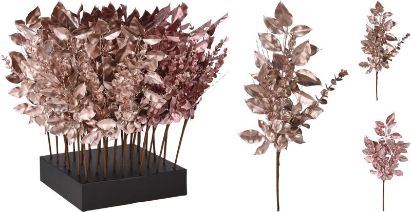 Dirbtinė šakelė BERRY, rūžavos spalvos, 2 rūšys, 60 cm, 1 vnt
