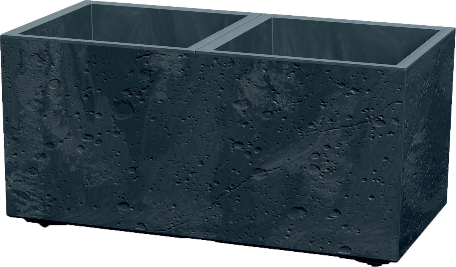 Plastikinis vazonas SIERRA, kvadratinis, su ratukais, antracito sp., 29 x 58 x 29 cm