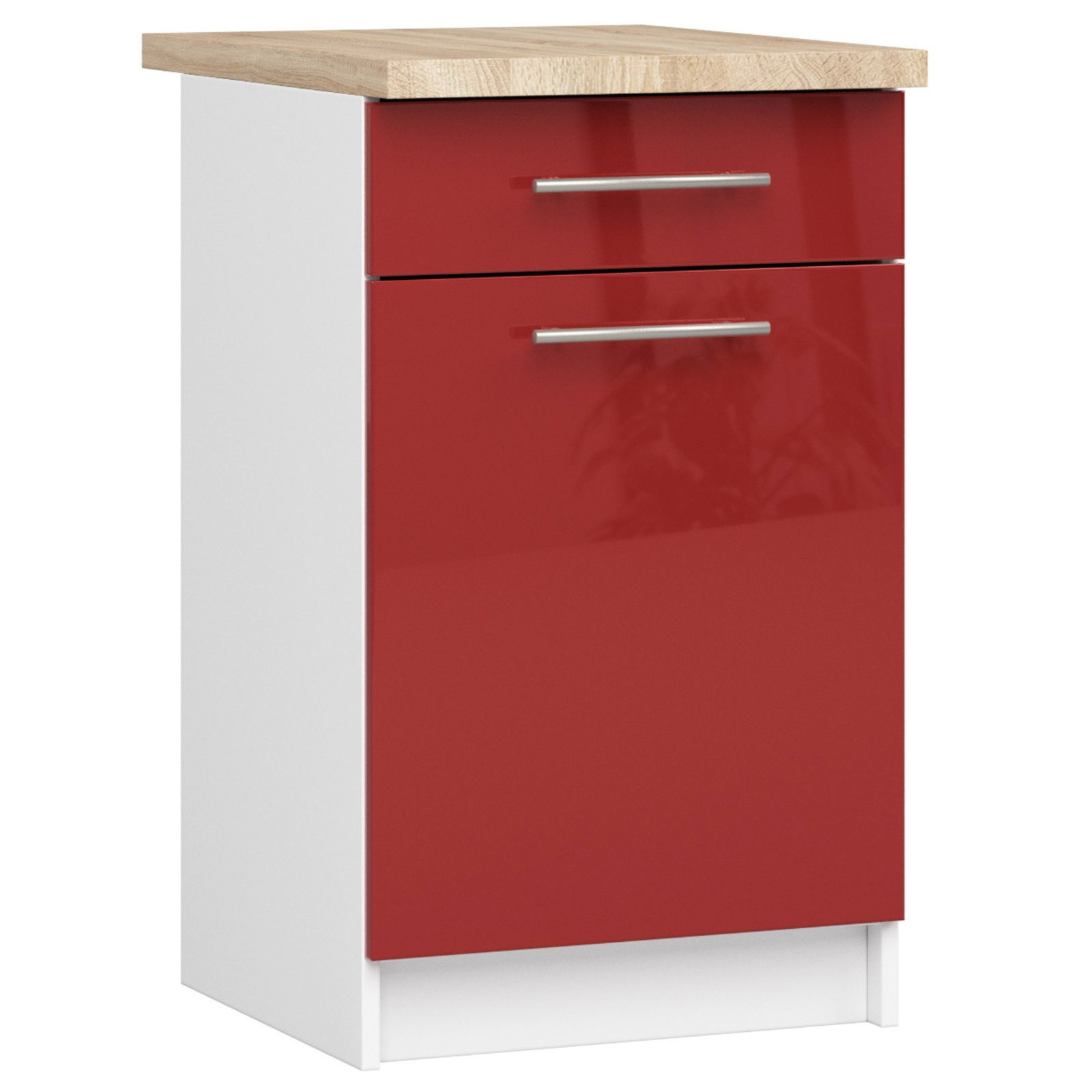 Virtuvės spintelė OLIVIA S 50 cm, balta/raudona