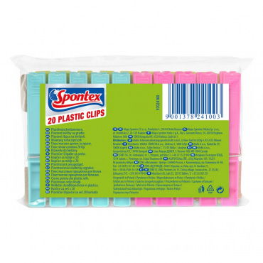 Plastikiniai skalbinių segtukai SPONTEX, 20 vnt.