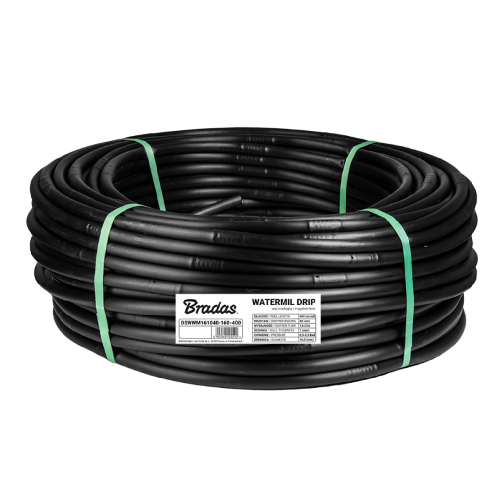 Lašelinio laistymo žarna Bradas WATERMIL DRIP, 100 m (16 / 1,0mm / 40cm / 1,6l/h)