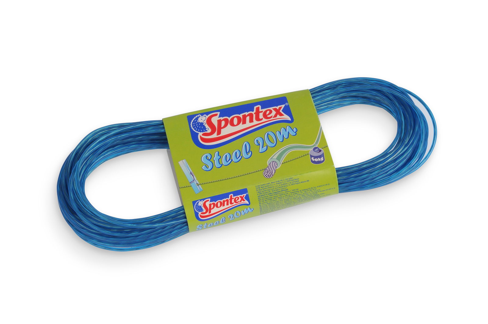 Skalbinių virvė, plieninė šerdis padengta plastiku SPONTEX STEEL, 20 m
