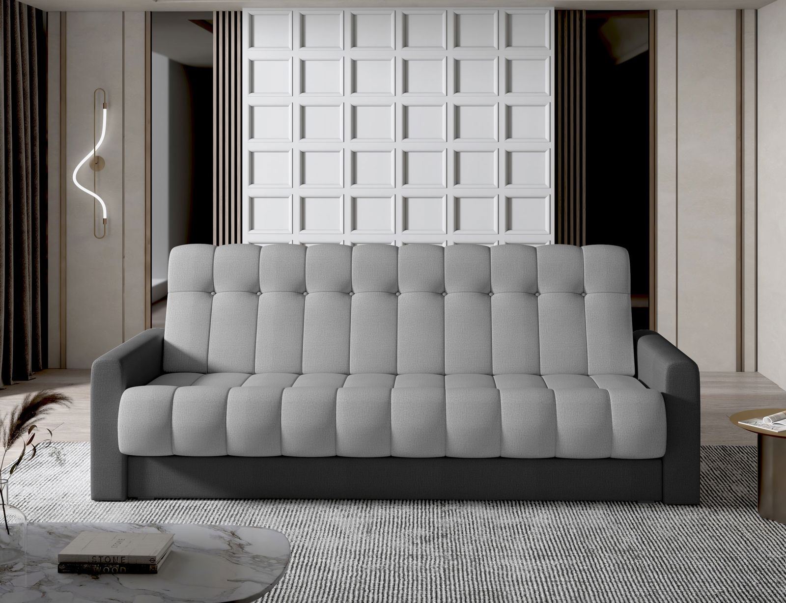 Sofa Garett, pilka/juoda