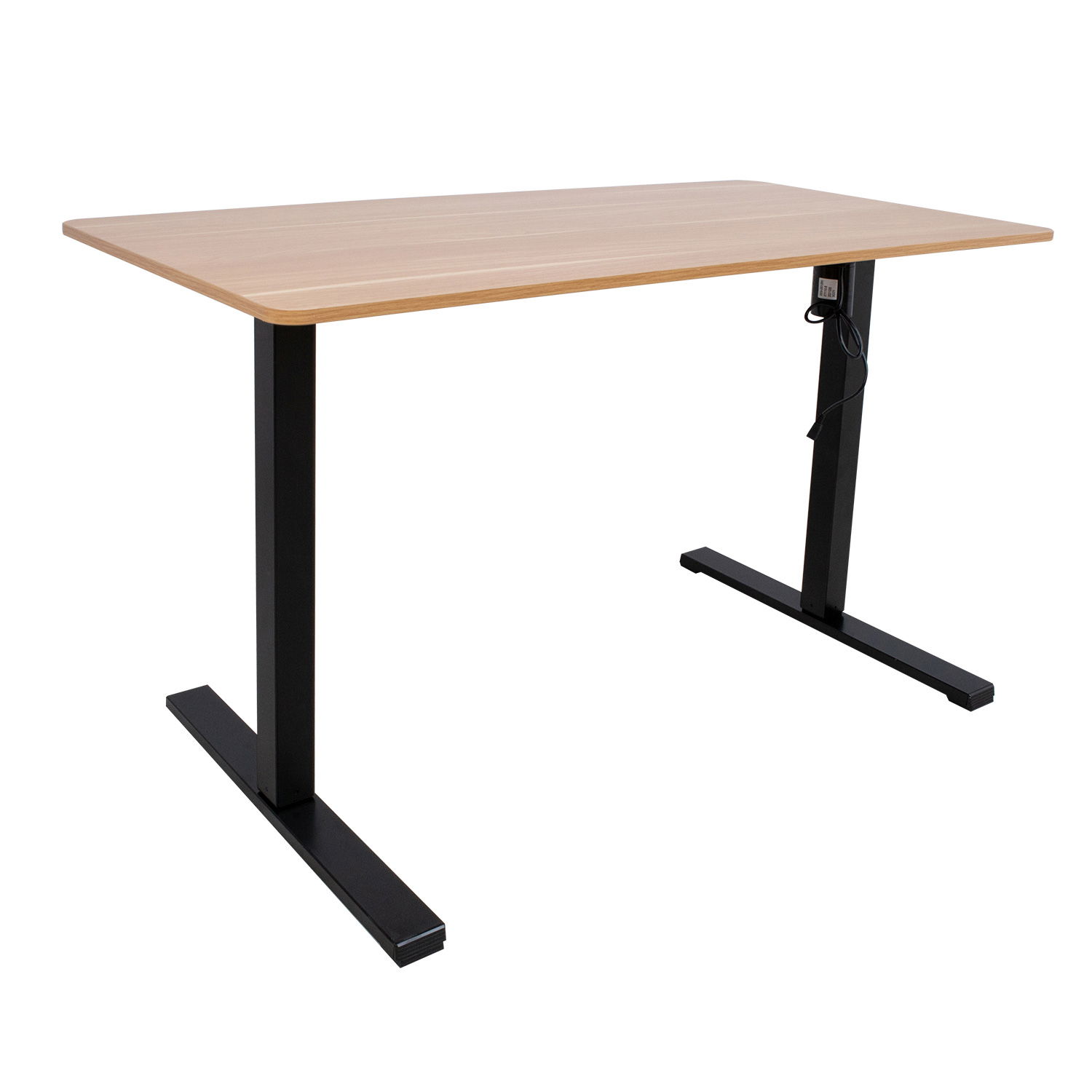 Rašomasis stalas su pakėlimo mechanizmu ERGO OPTIMAL, 140x70 cm, ąžuolo/juoda