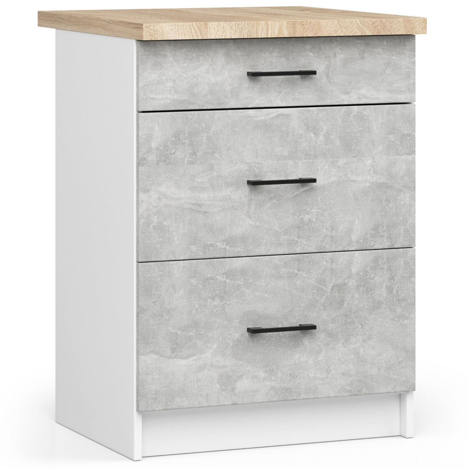 Virtuvės spintelė OLIVIA S 60 cm, balta/pilka