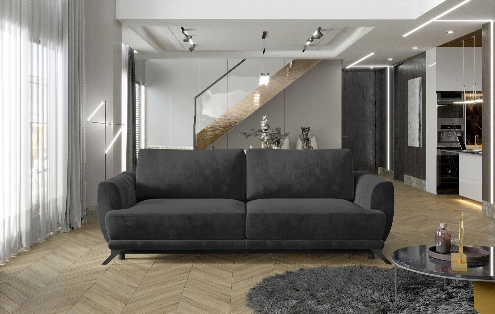 Sofa Megis, juoda