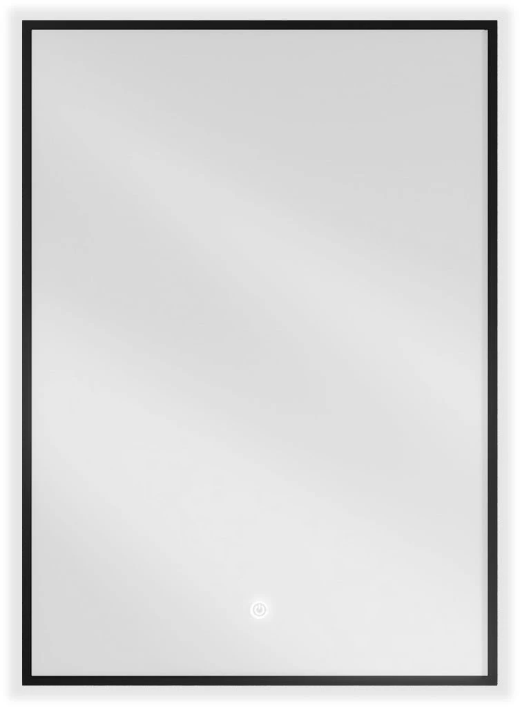 Vonios veidrodis Mexen Erma Black su LED apšvietimu ir šildymo kilimėliu, 50 x 70 cm