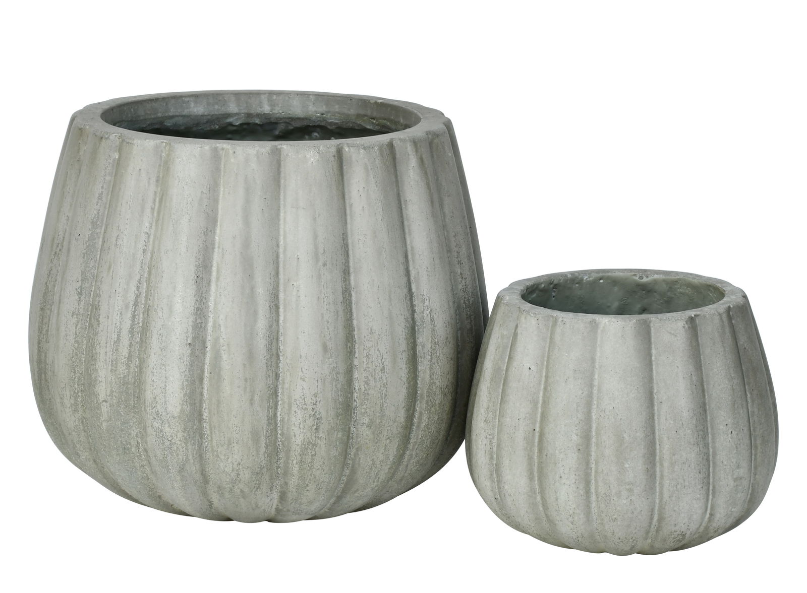 Lauko keraminis vazonas FICONSTONE PUMPKIN RIB, antikinės žalios sp., 32 x 27 cm